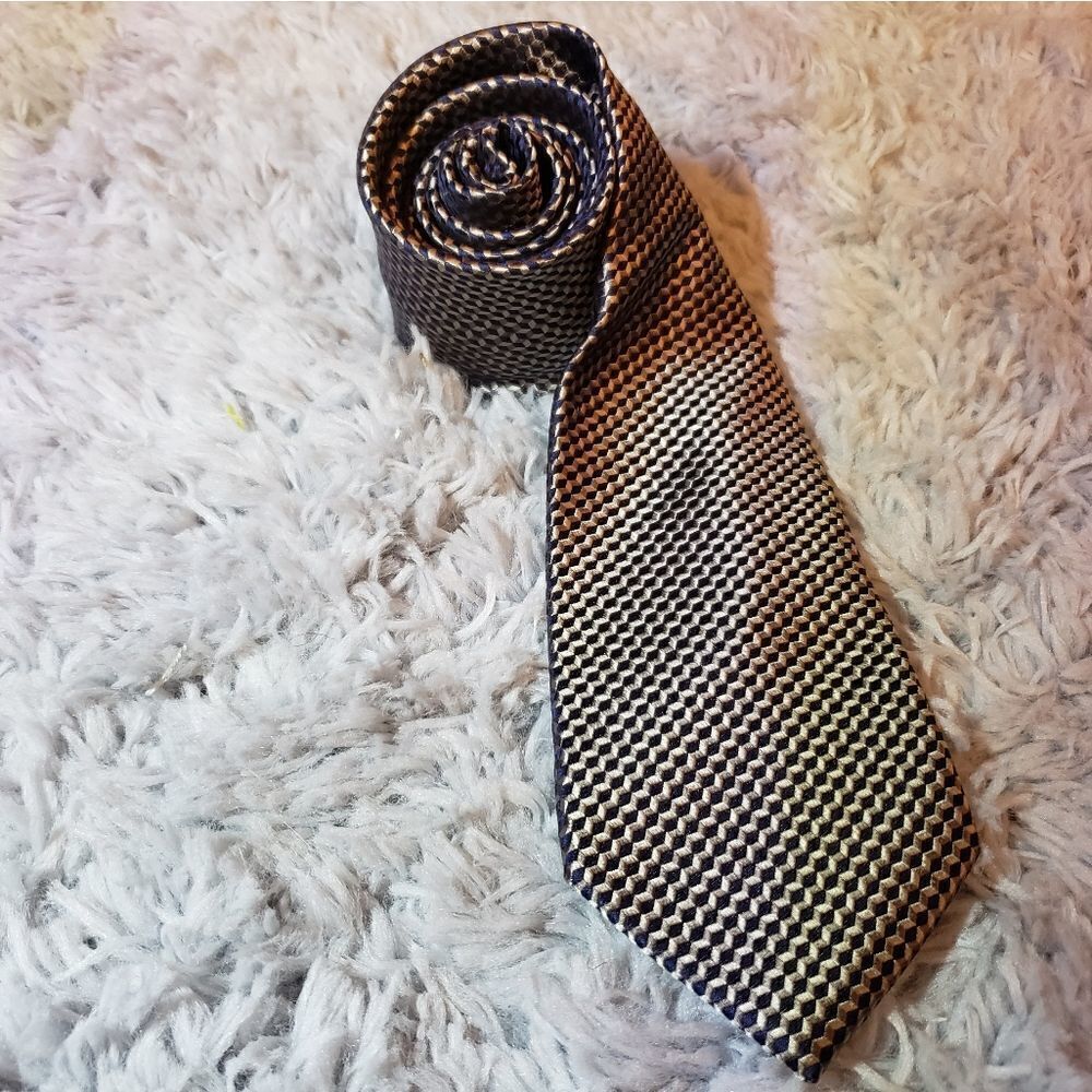 MICHAEL KORS Geometric 100%Silk Extra Long Tie